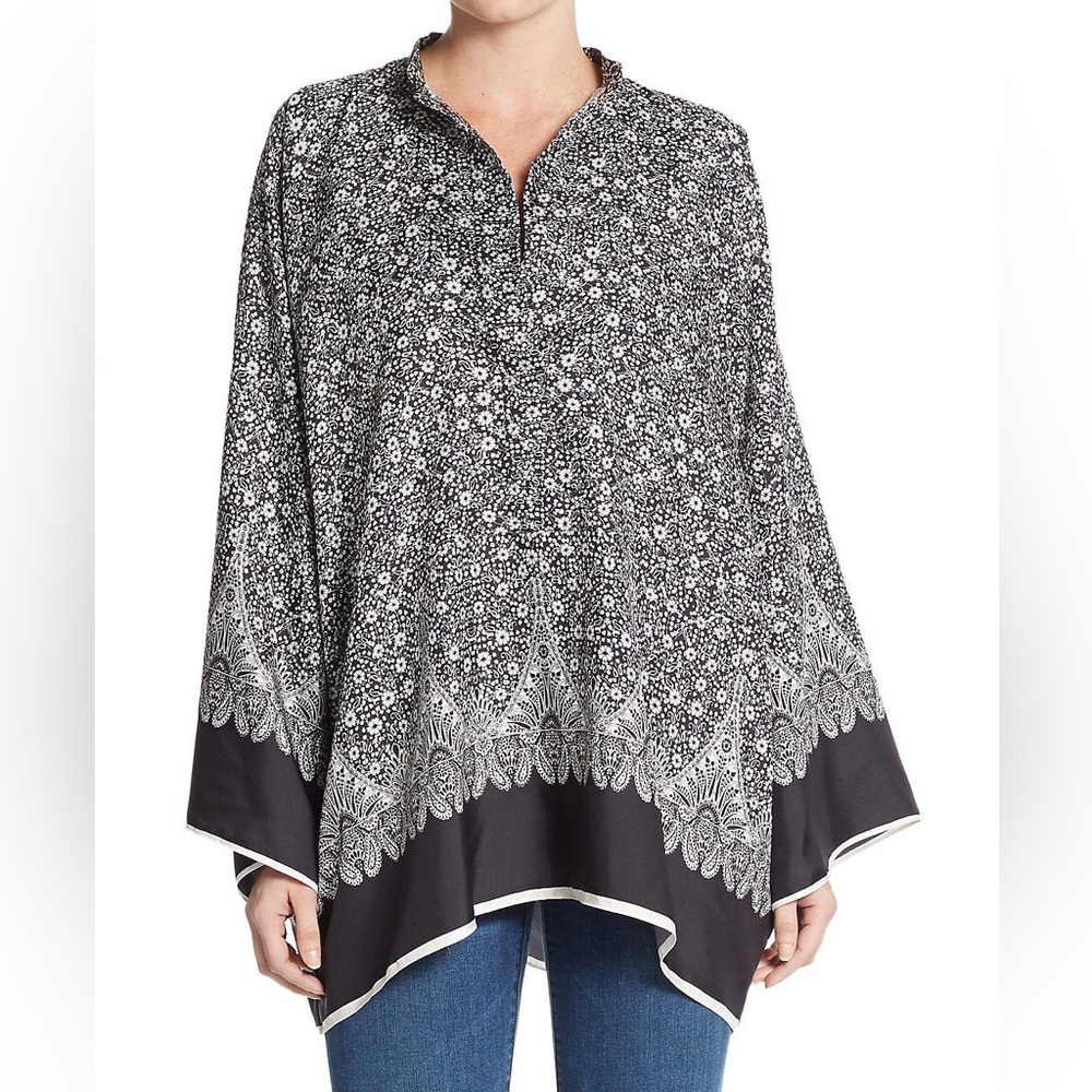 Helmut Lang floral printed silk tunic